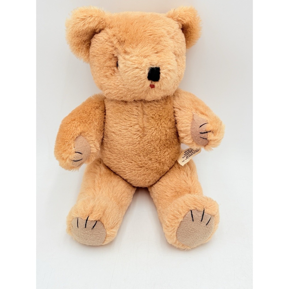 Vintage Genie Toys Jointed Teddy Bear Plush 13" Tan Stuffed Animal Toy